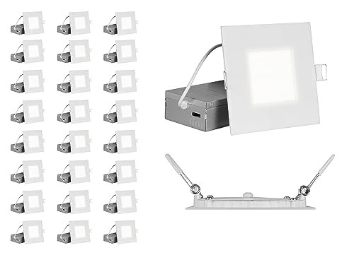 Lighting REL Selectable Square Remodel LED Downlight Kit (24 Pack) 4 in. White