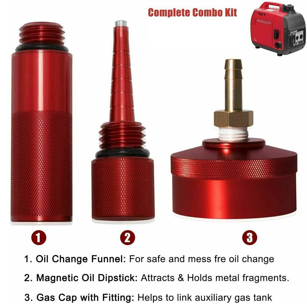 For Honda Generator EU2200i Extended Gas Cap,Oil Change Funnel,Magnetic Dipstick