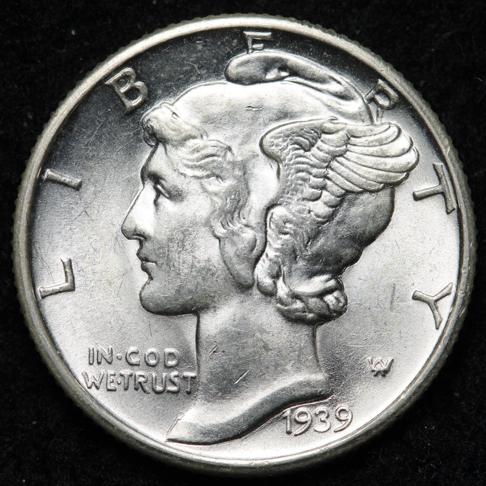 1939-D Mercury Silver Dime BU *UNCIRCULATED* MS E288 JKP