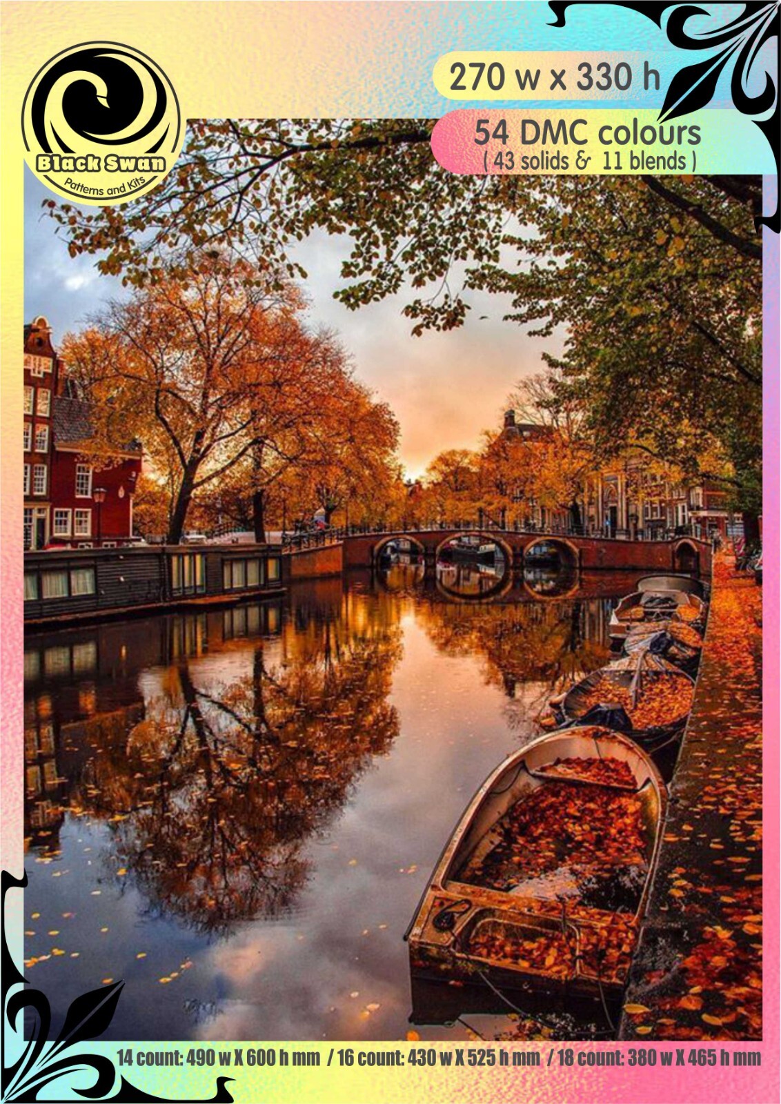 Autumn in Amsterdam 1236 Chart Counted Cross Stitch Pattern Needlework
