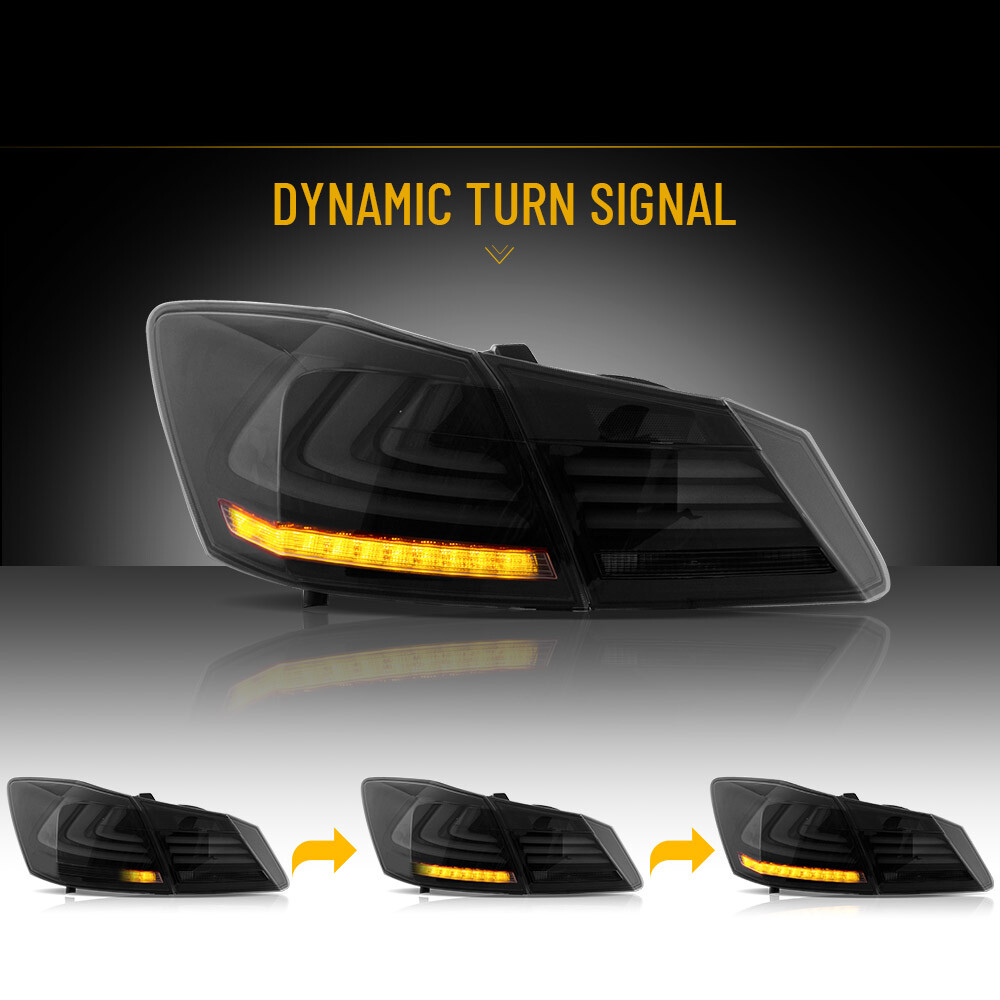 LED Tail light Fit 2013-2017 Honda Accord w/Sequential Turn sig SMOKED Assembly