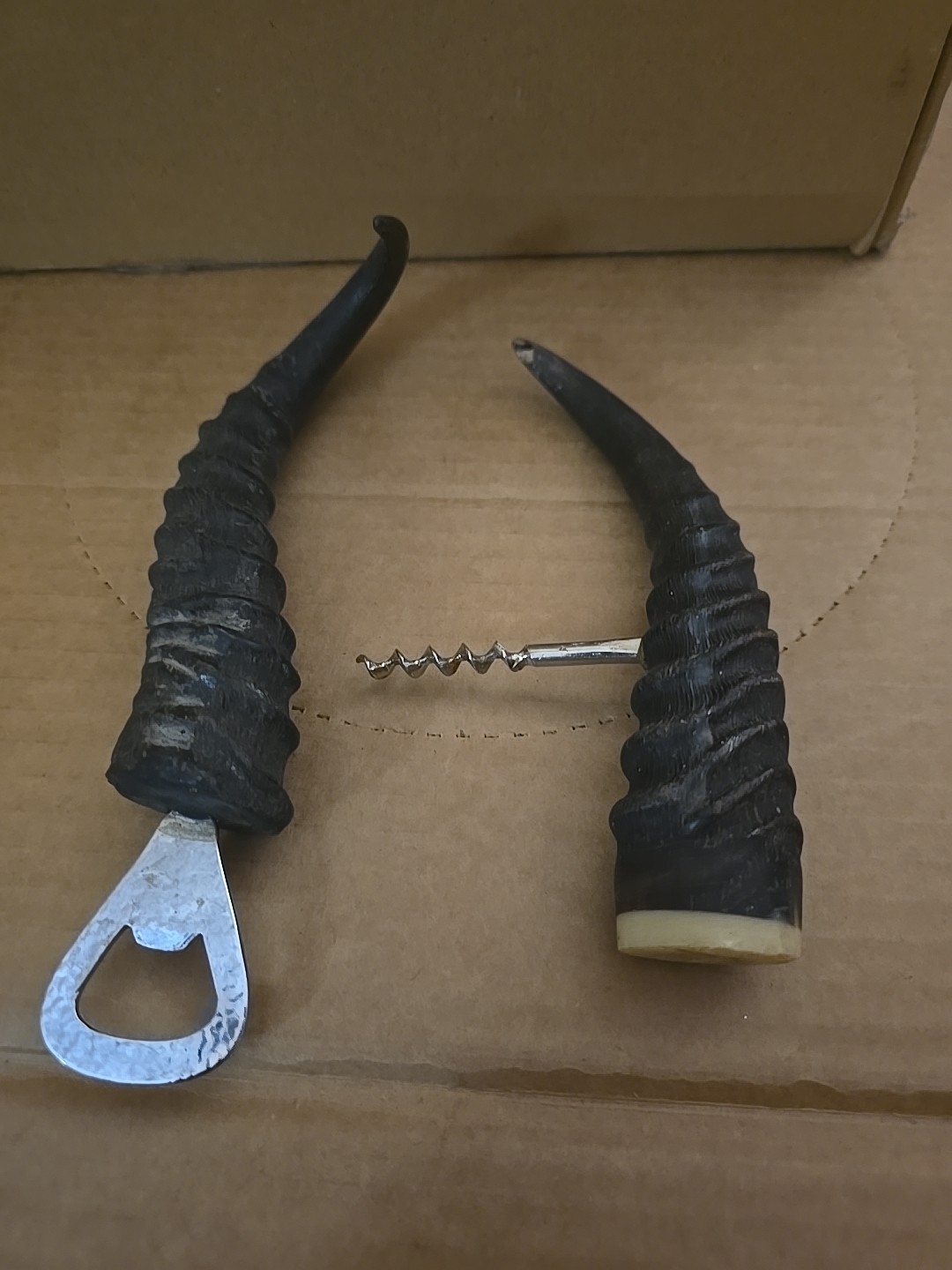 Horn Bottle Opener & Corkscrew Wine Opener from South Africa