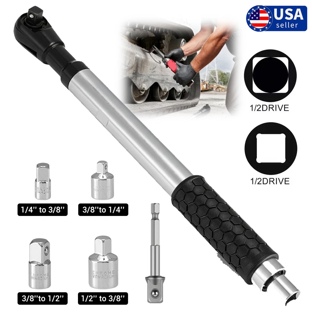 1/2" Offset Extension Wrench Impact Ratchet Extender for Electric Drill Adapter