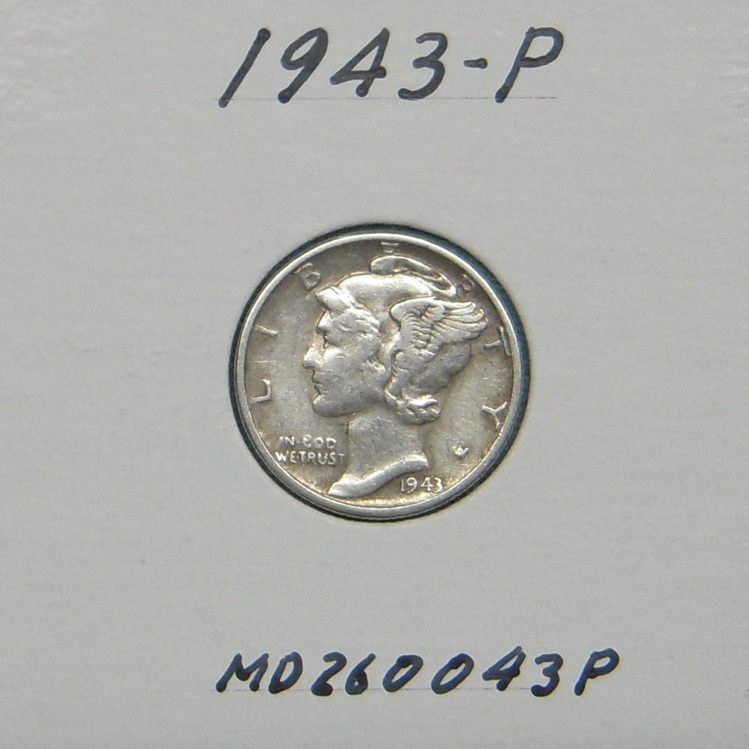 1943-P Mercury dime, 90% silver dime