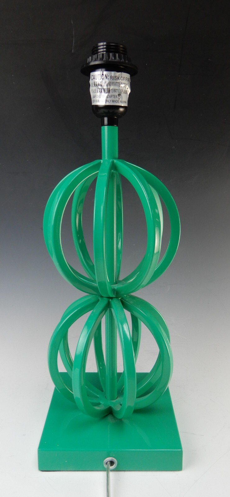Moder Heavy Two Ring Metal Green Table Lamp