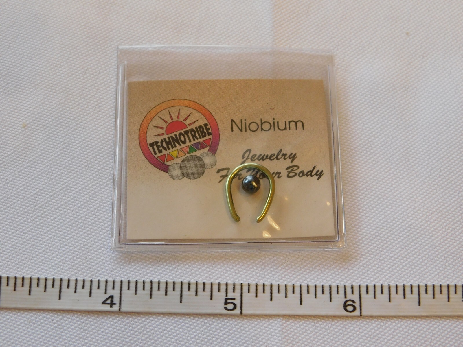 Technotribe 16 Guage Small Tear Drop Niobium Body Piercing Yellow NOS