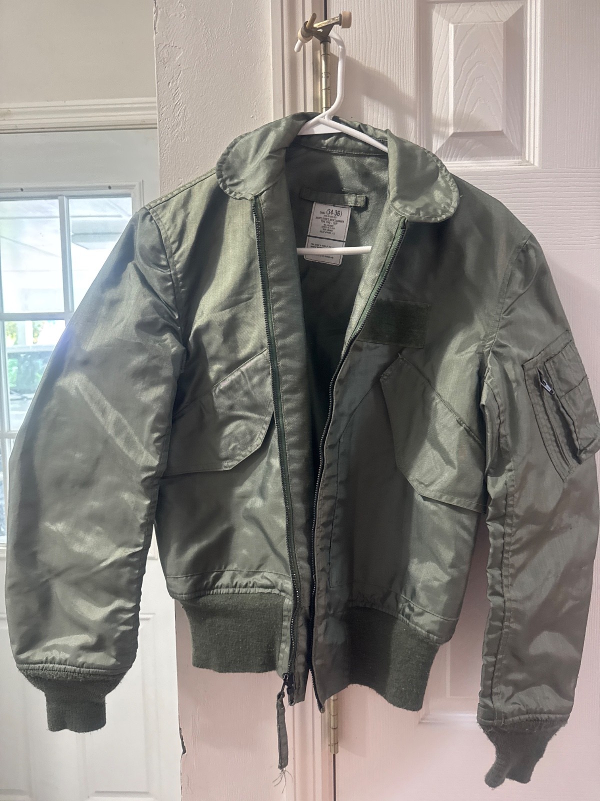 VTG Military Flight Jacket Green CWU-45/P Cold Weather Aramid Flyers Jacket L