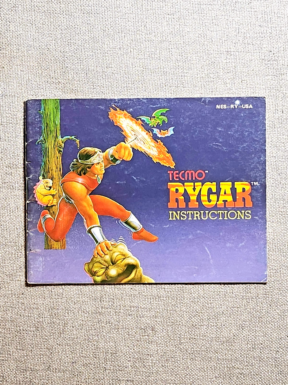 Tecmo RYGAR Instruction Manual Only - NES Nintendo