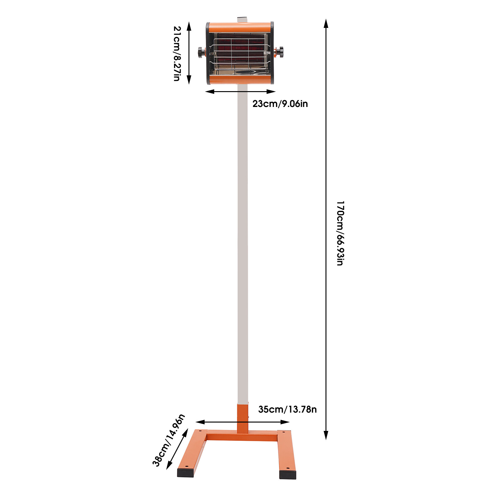 800W Infrared Paint Curing Lamp with Adjustable Height & Timer