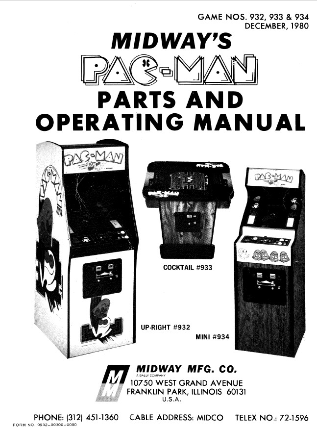 Schematics and Manuals For Coin Operated Arcade Games [371 Digital Manuals]
