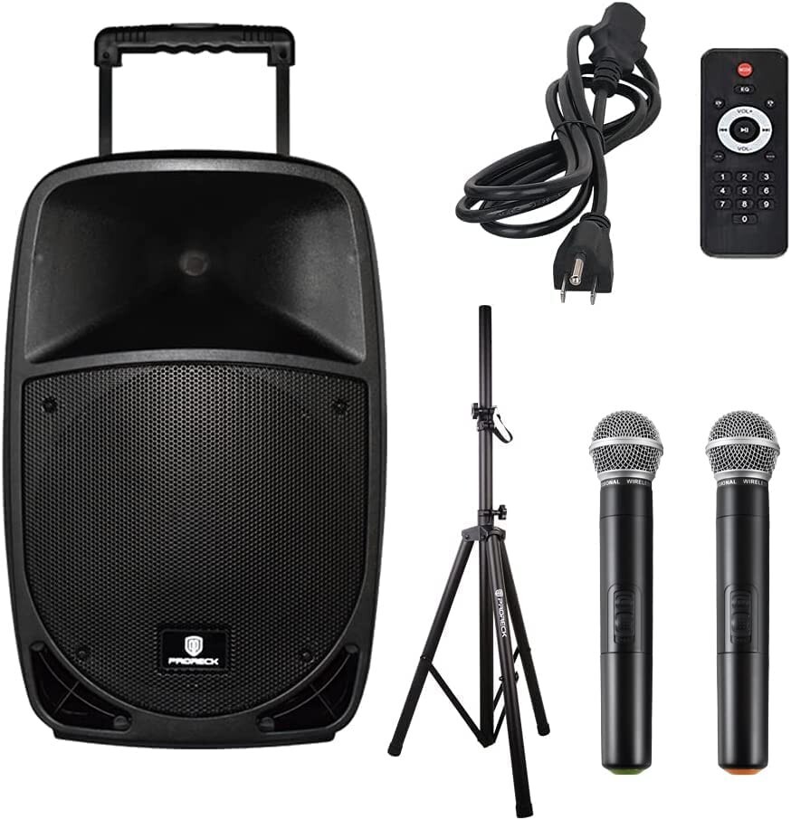 PRORECK Freedom PA Speaker 15'' DJ Bluetooth System Rechargeable Portable 800W