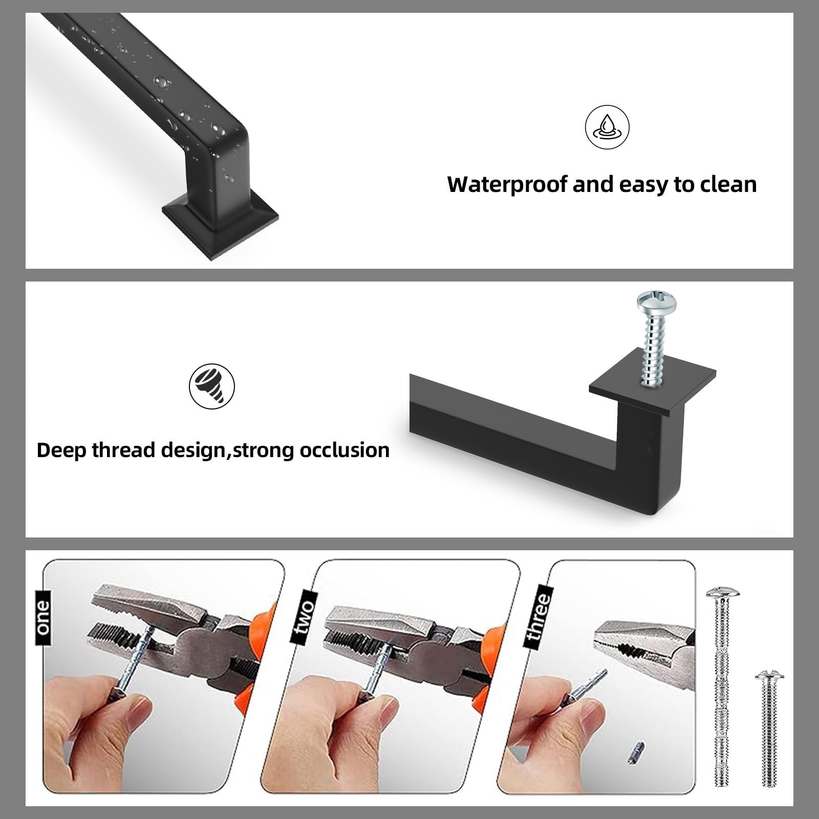 10 Pack 5 Inch Cabinet Pulls Matte Black Kitchen Cabinet Handles Zinc Alloy D...