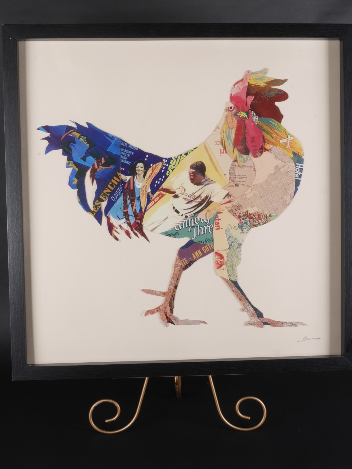 Empire Art ALEX ZENG 'ROOSTER' Dimensional Art Collage Framed 24.5" by 24.5"