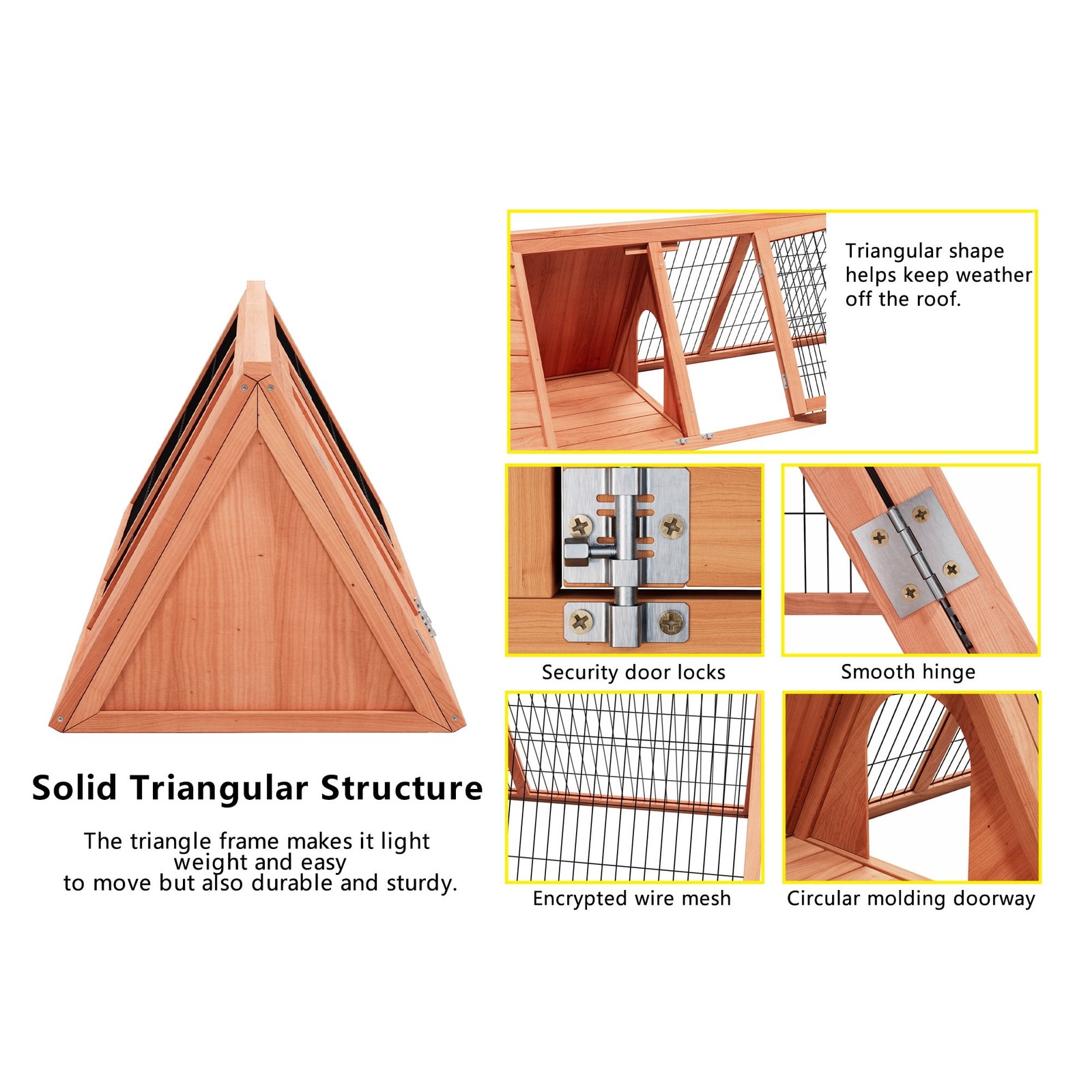 Rabbit Hutch Small Chicken Coop Wooden Pet House Bunny Cage for Small Animals