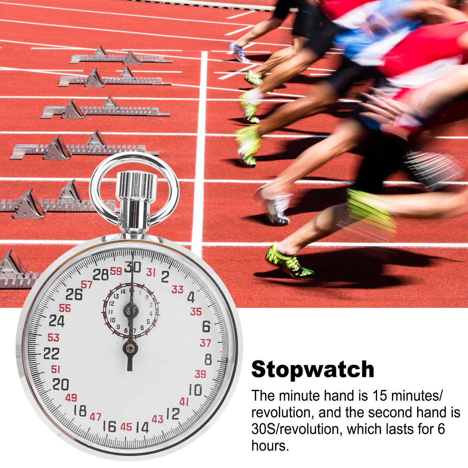 Mechanical Stopwatch Round Sports Chronograph Running Timer Physics Teaching Kit
