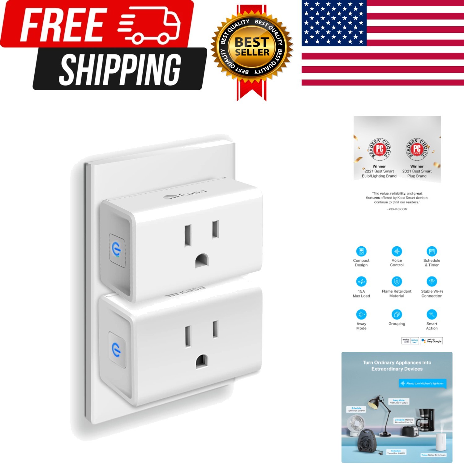 Plug Ultra Mini 15A, Smart Home Wi-Fi Outlet Works with Alexa, Google Home, N...