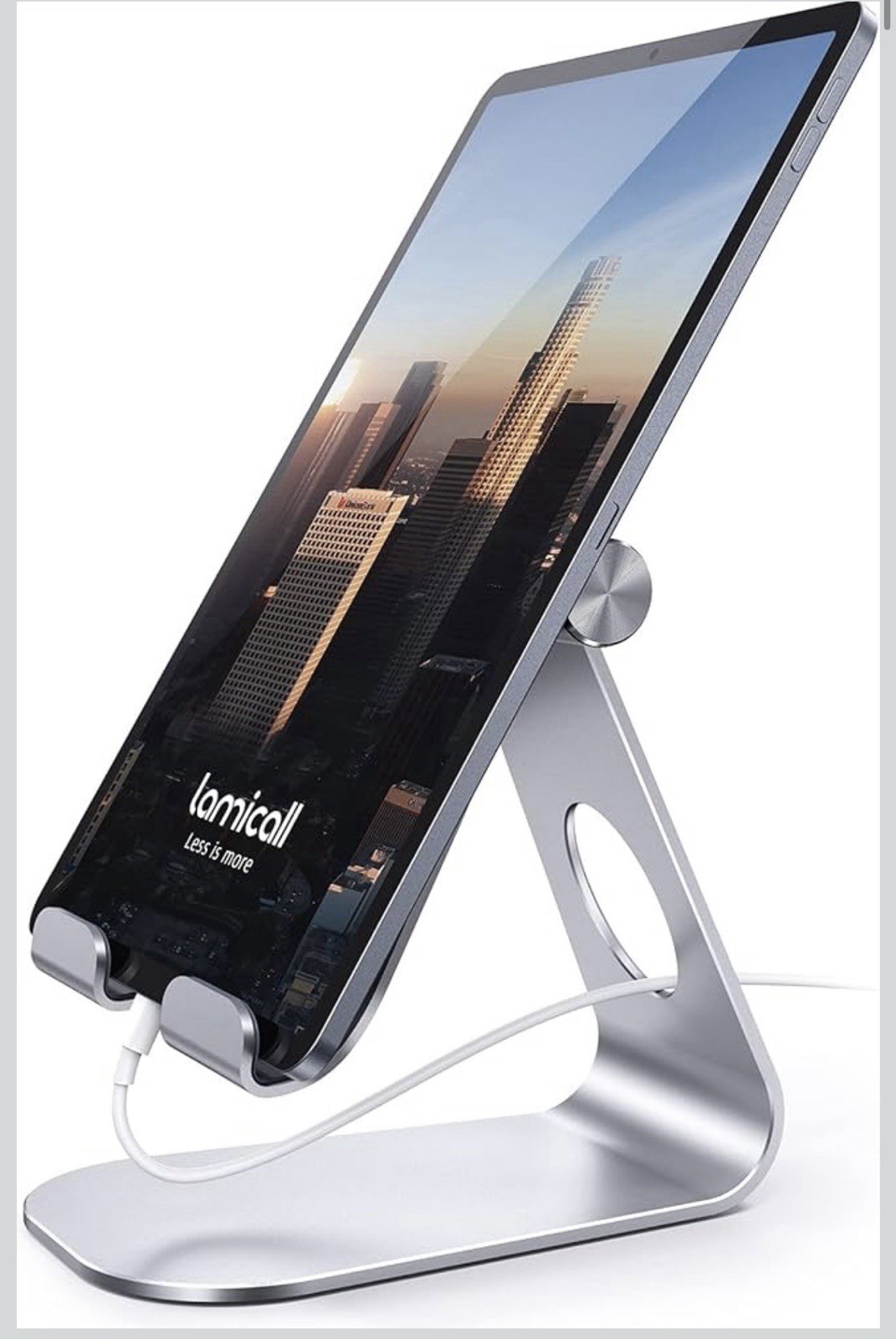 Lamicall Adjustable Anti-Slip Aluminum Desktop Tablet Stand, Silver 4-13 in