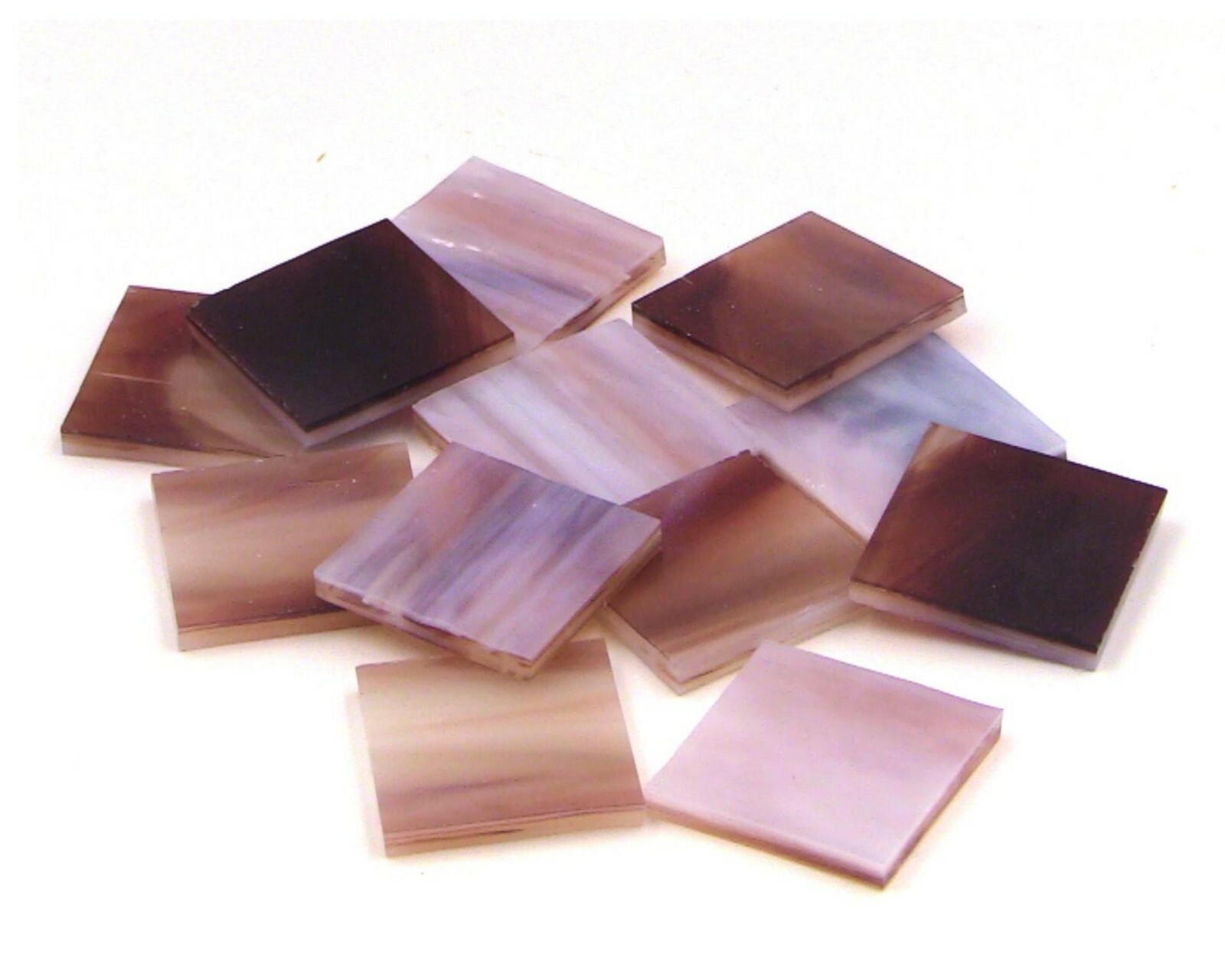 Sierra Red Pearl Opal Squares | Fusible 96 | Cut Mosaic Glass Tile Shapes