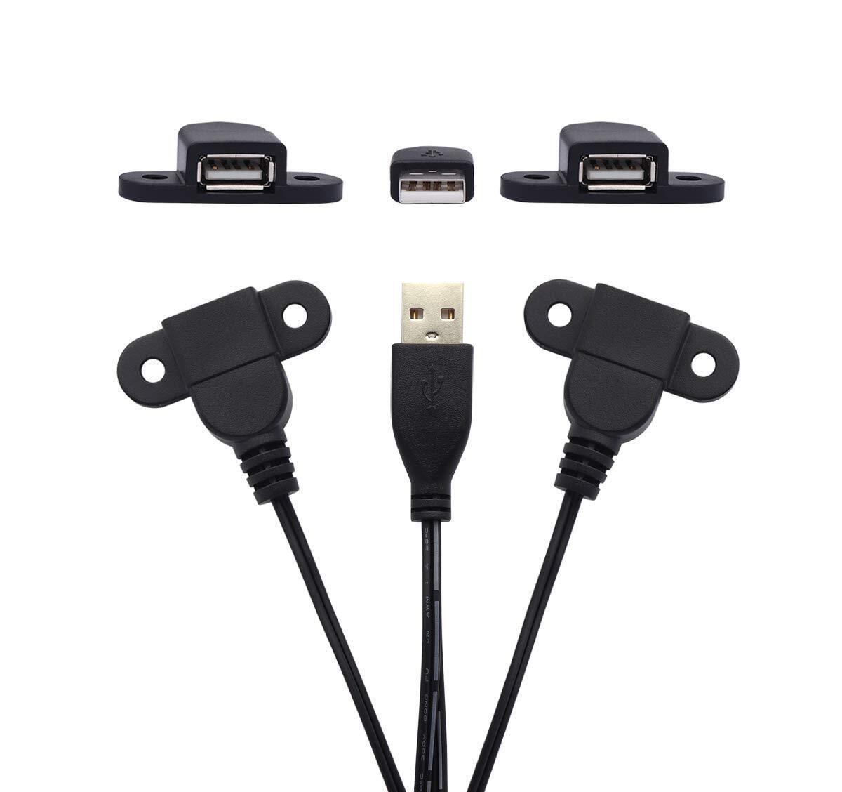 USB 2.0 Male to Dual Female Charging Extension Cable, Furniture nightstand Sofa