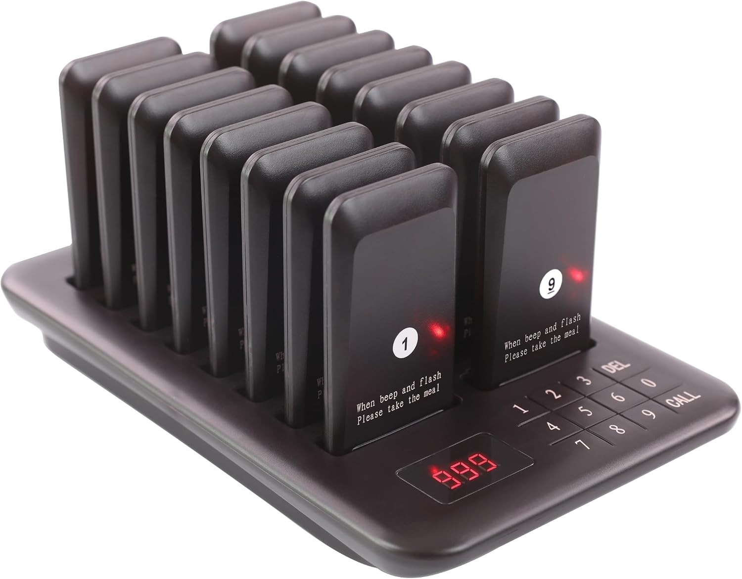 Restaurant Wireless Paging System with Long Range 984 Feet & Rechargeable Pagers