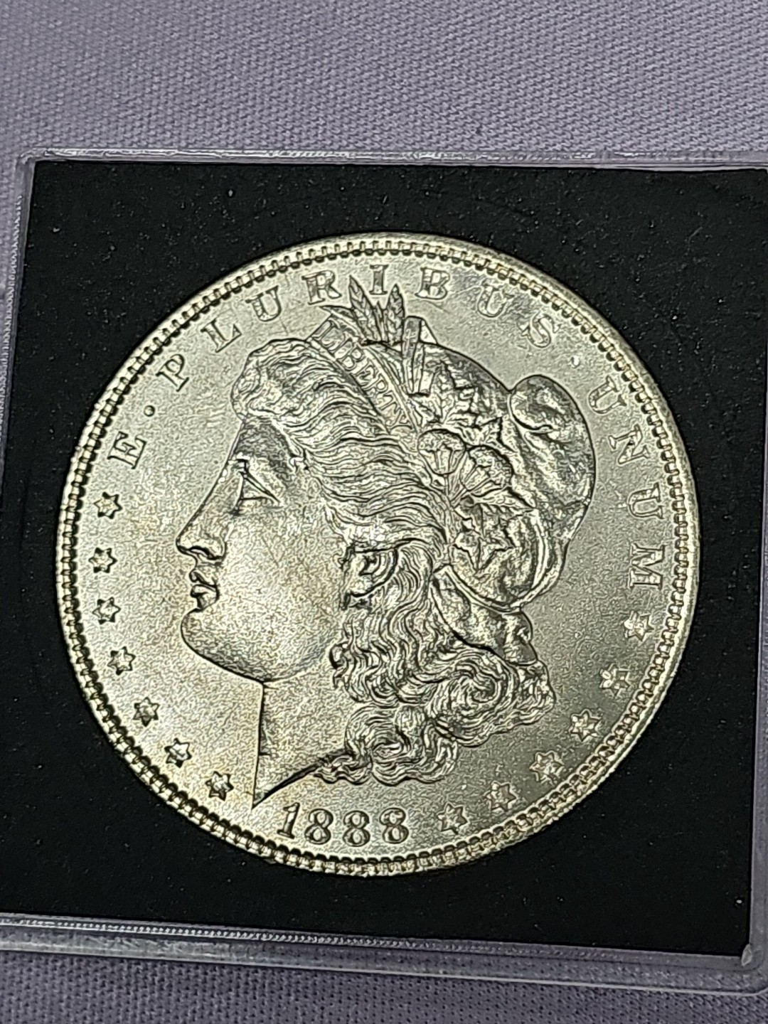 1888 Morgan Silver Dollar $1 Uncirculated High Grade  Die Brake Top Of United