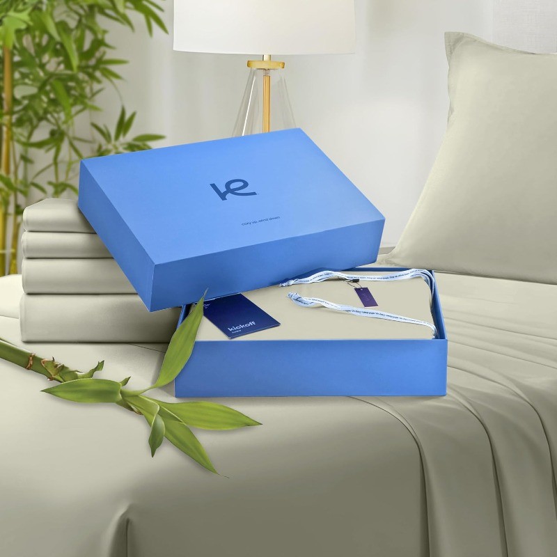 Viscose Bamboo Sheets Queen Size 4-pc 100% Organic Bamboo Viscose Bed Cooling