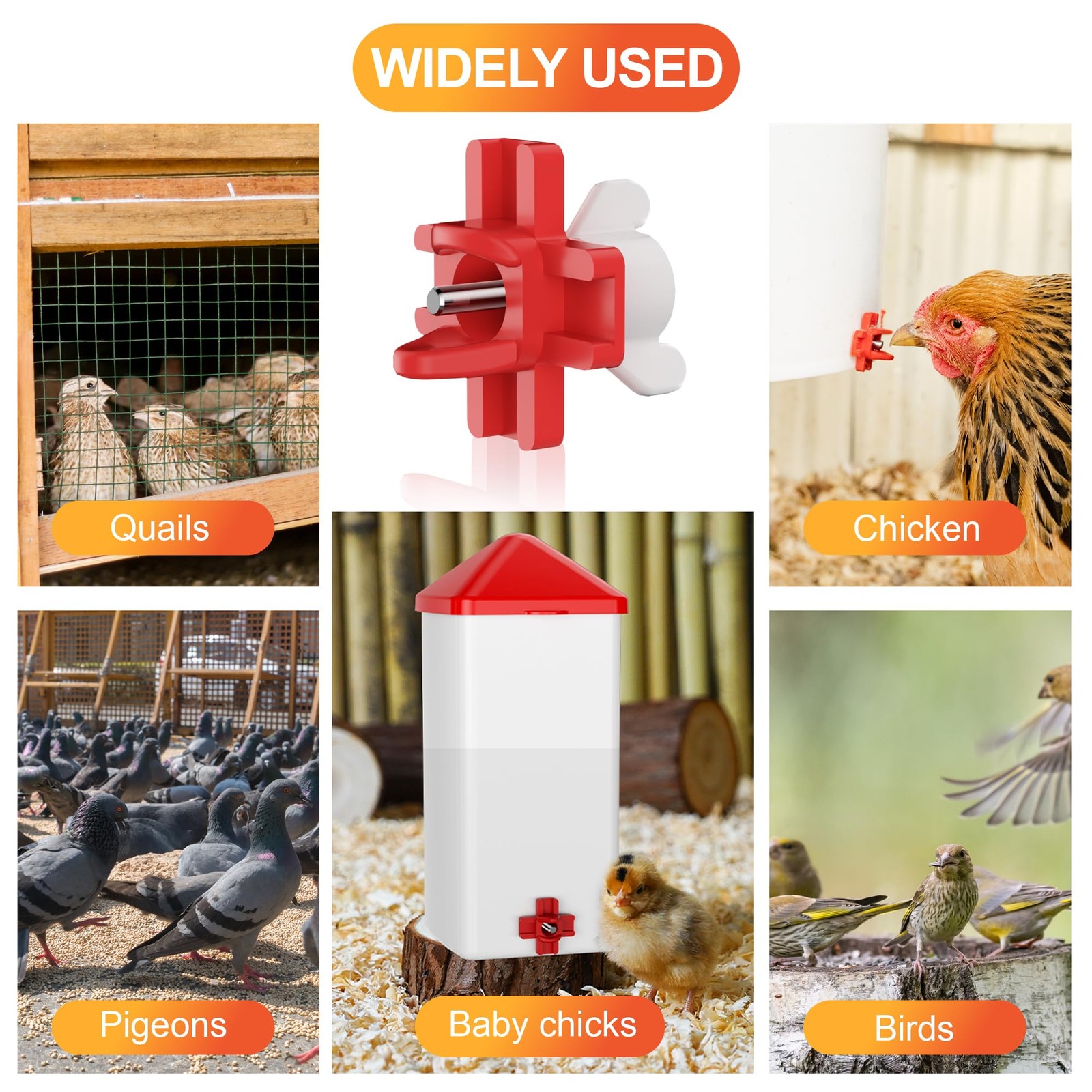 10 Pack Horizontal Side Mount Automatic Chicken Waterer Nipples for Poultry Coop