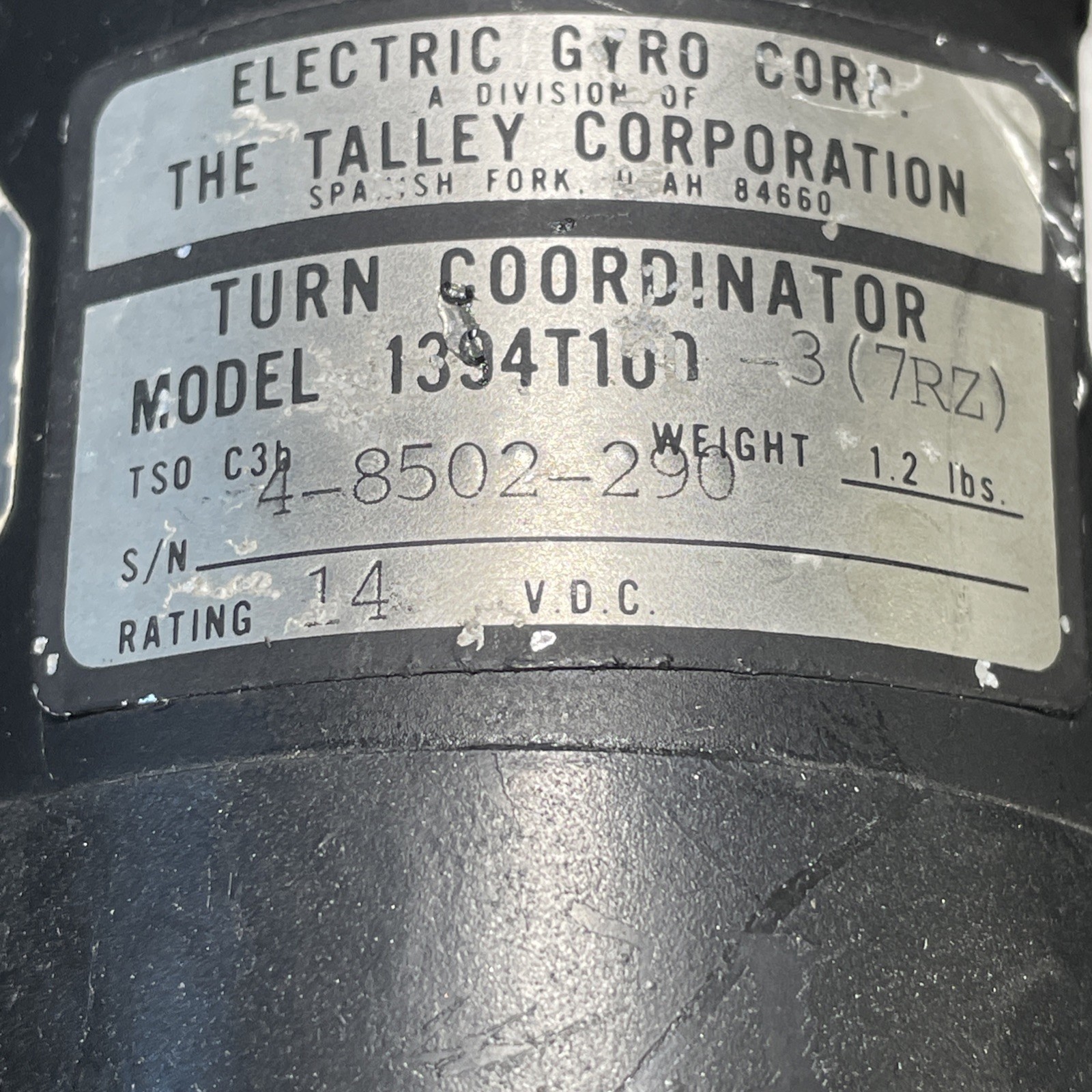 Mid Continent Turn Coordinator - 1394T100-3