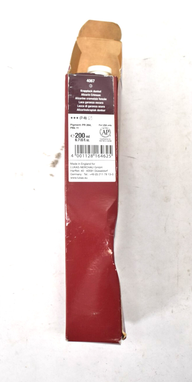 Lukas Cryl Liquid Soft Body Acrylic Paint 200mL Tube Heavy Body Alizarin Crimson