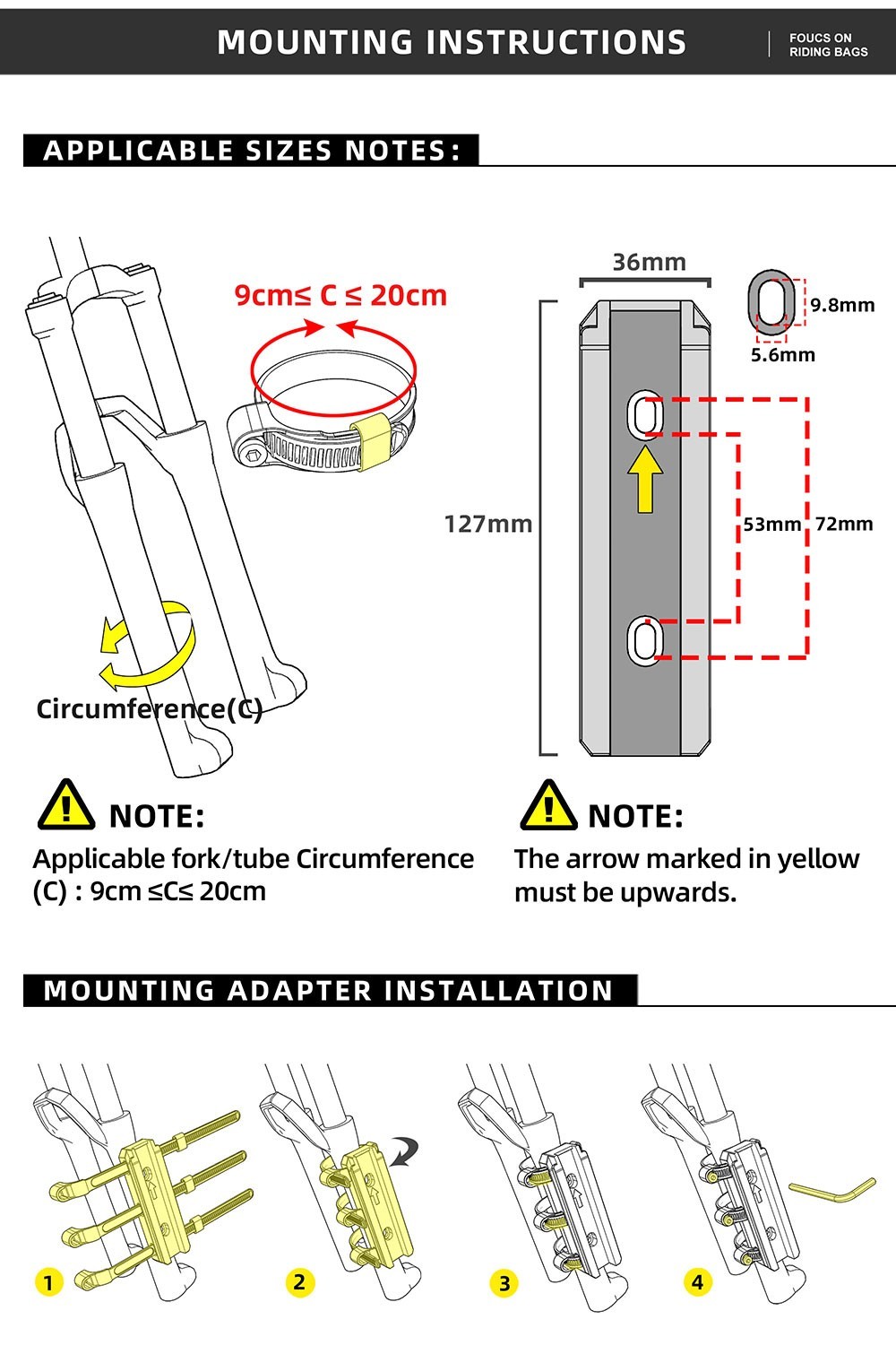 Rhinowalk 2 PCS Bicycle Fork Bag Quick Release Waterproof Electric Scooter Bag