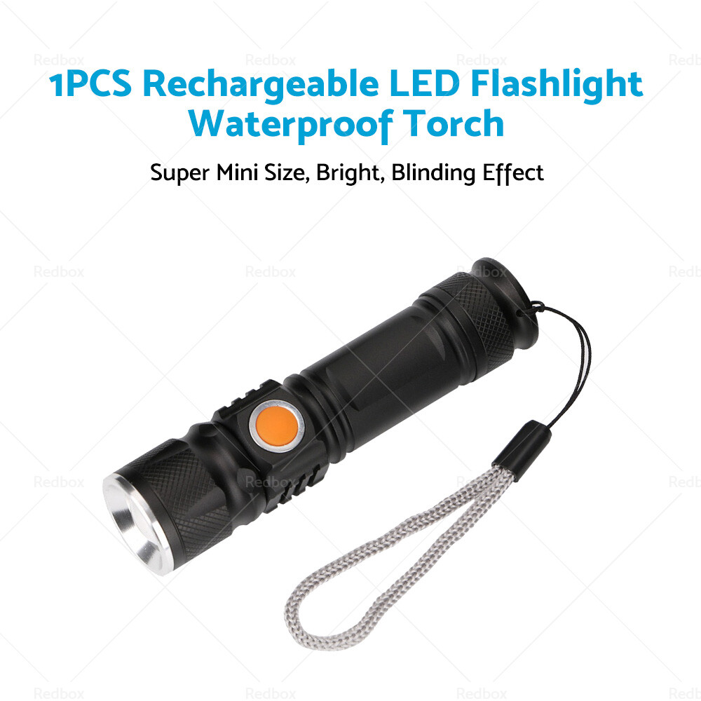 Rechargeable LED Flashlight Waterproof Torch Rainproof