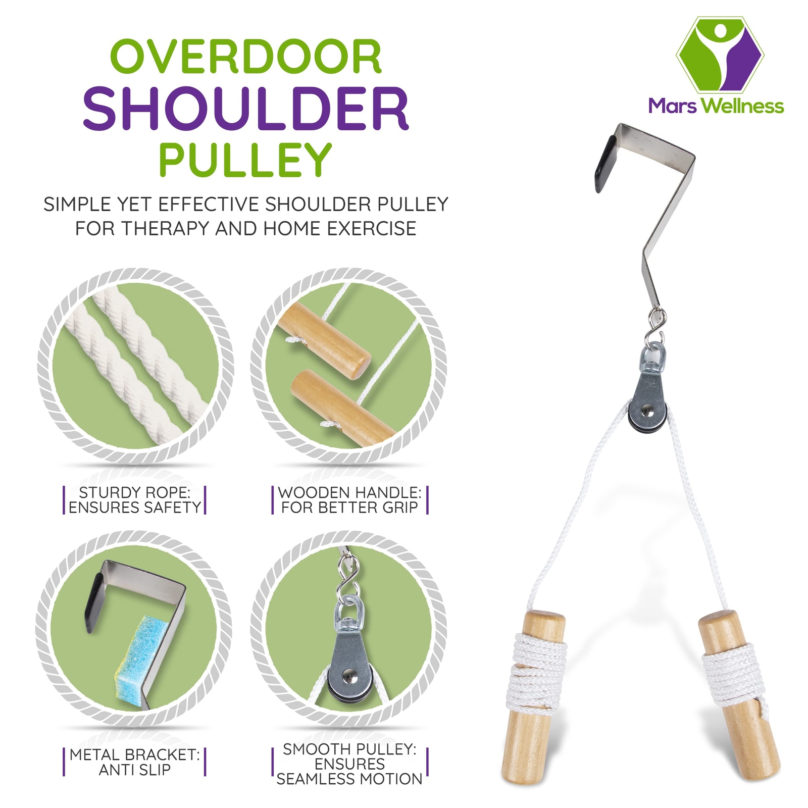 Over The Door Shoulder Pulley System Rope Physical Therapy Machine Equipment