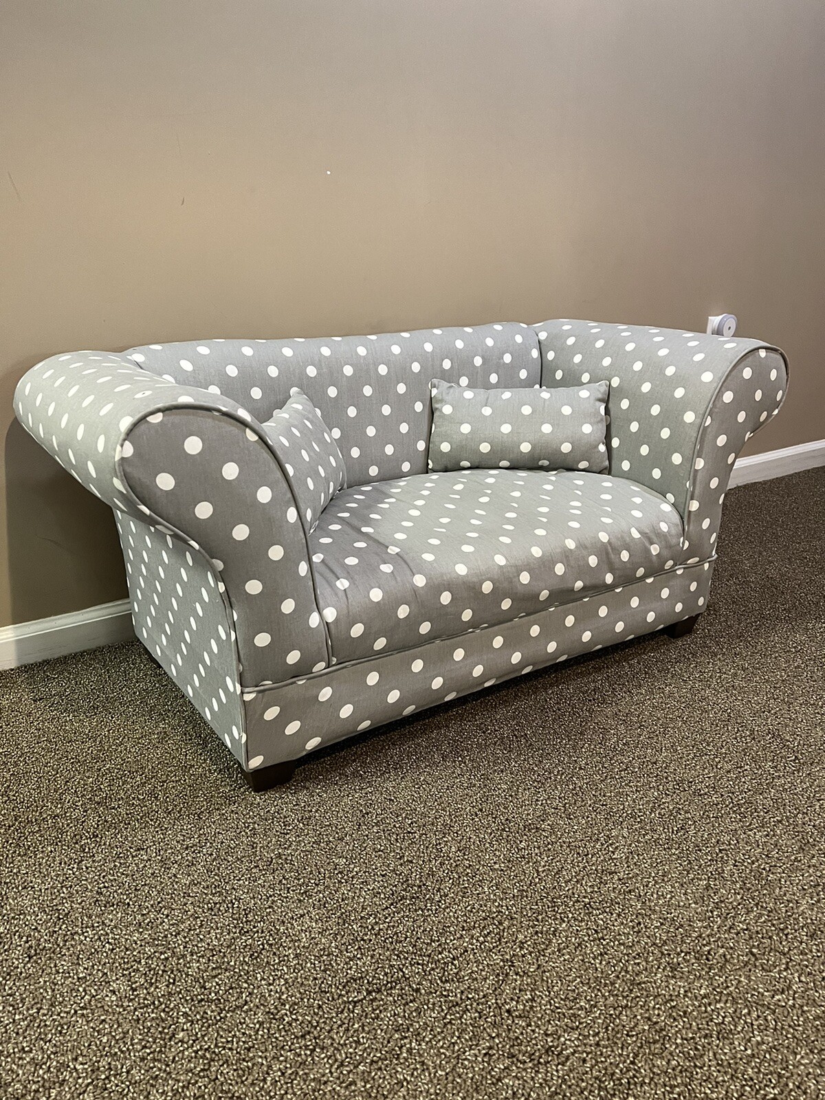 Gray Polka Dotted Toddler Sofa