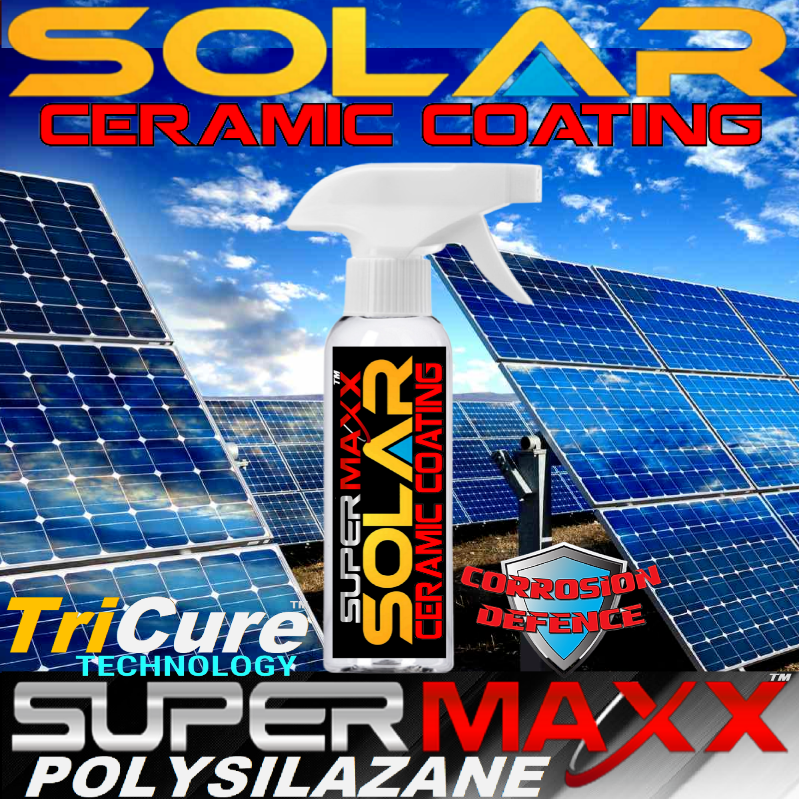 SOLAR PANEL KIT CERAMIC COATING SPRAY 2 - YEAR WARRANTY ADVANCED PROTECTION