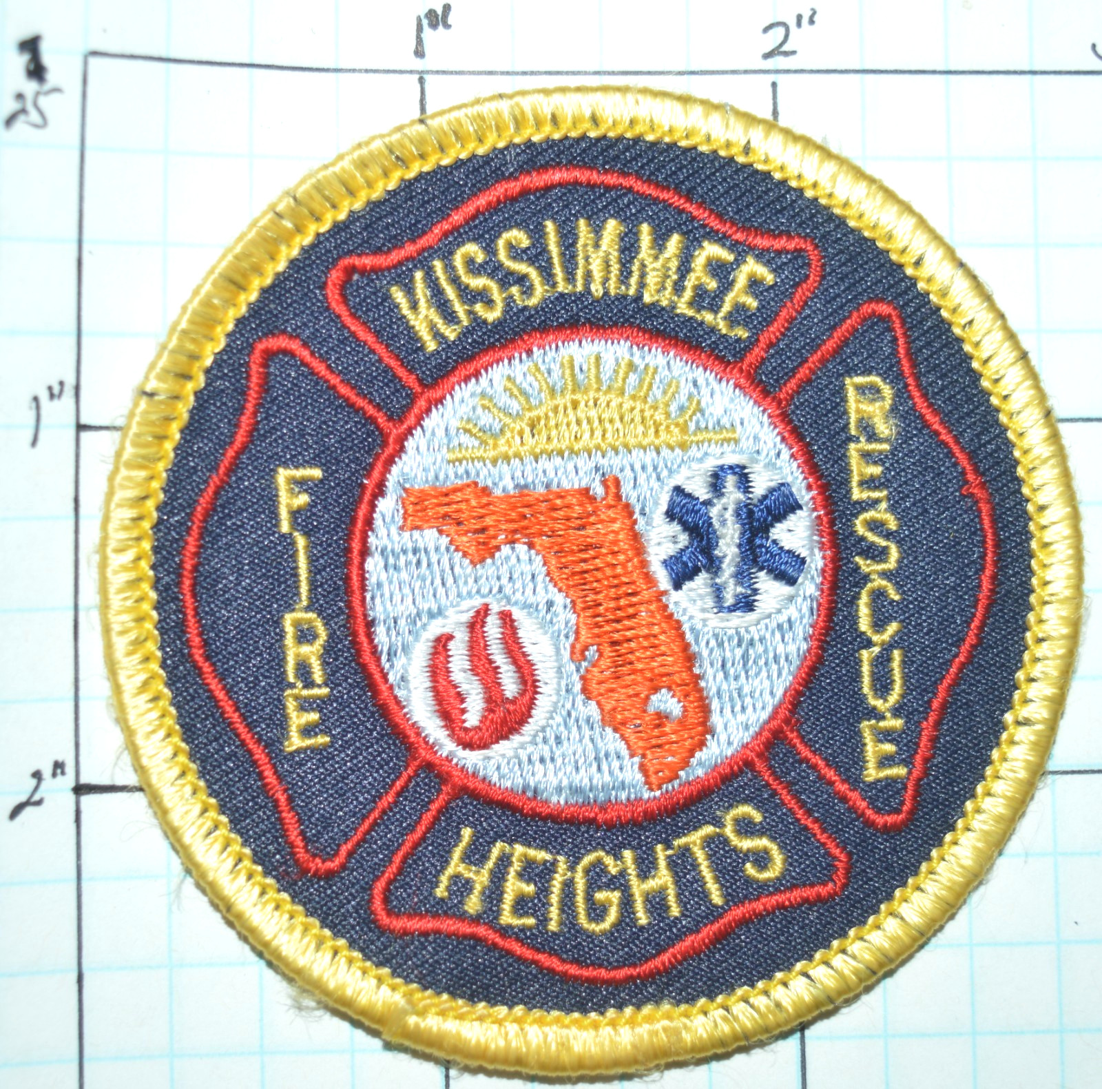 FLORIDA, KISSIMMEE HEIGHTS RESCUE FIRE DEPT 2.75" PATCH
