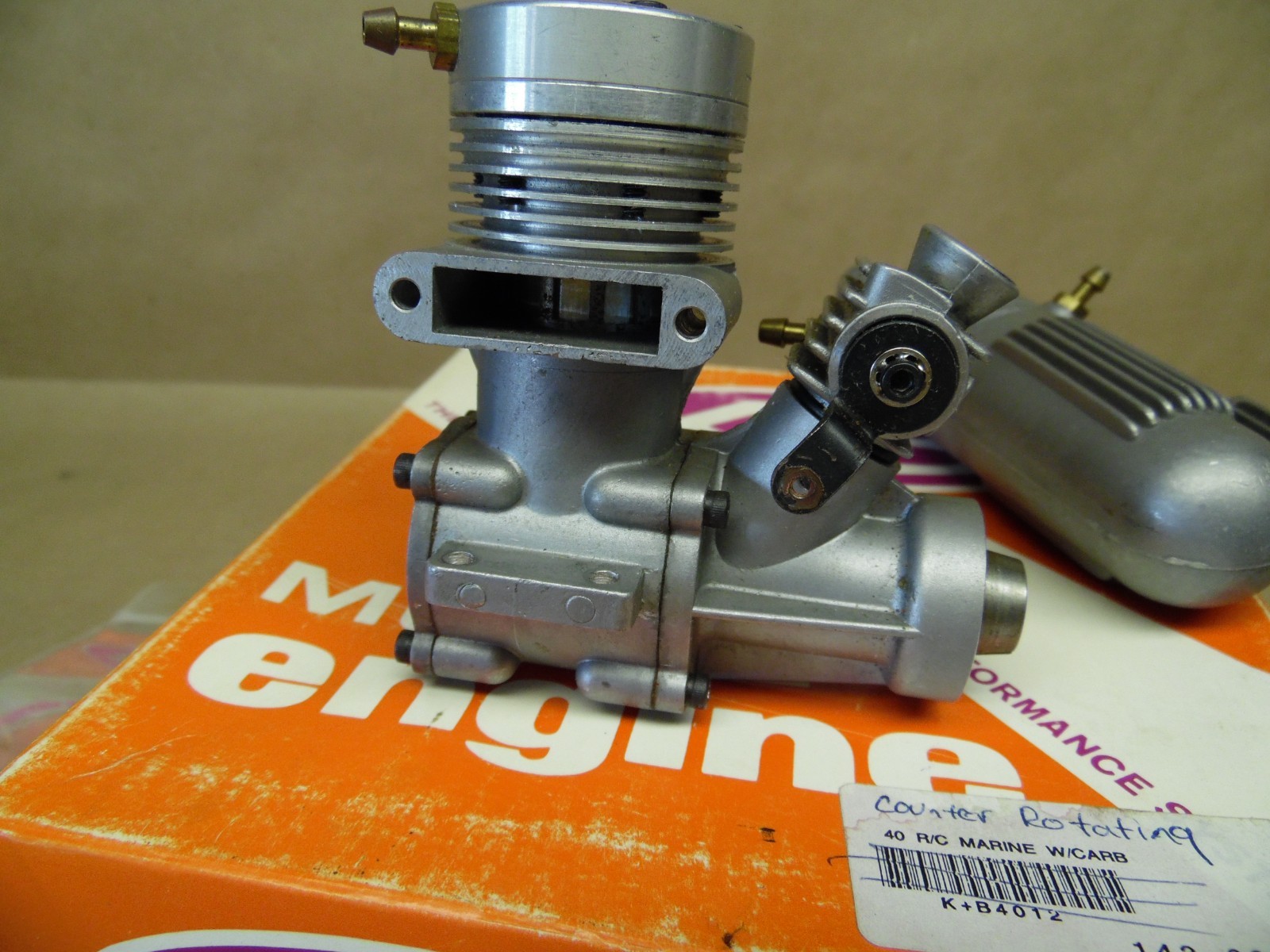 NEW K&B .40 MARINE engine w/ muffler, flywheel, box, papers, COUNTER ROTATING?
