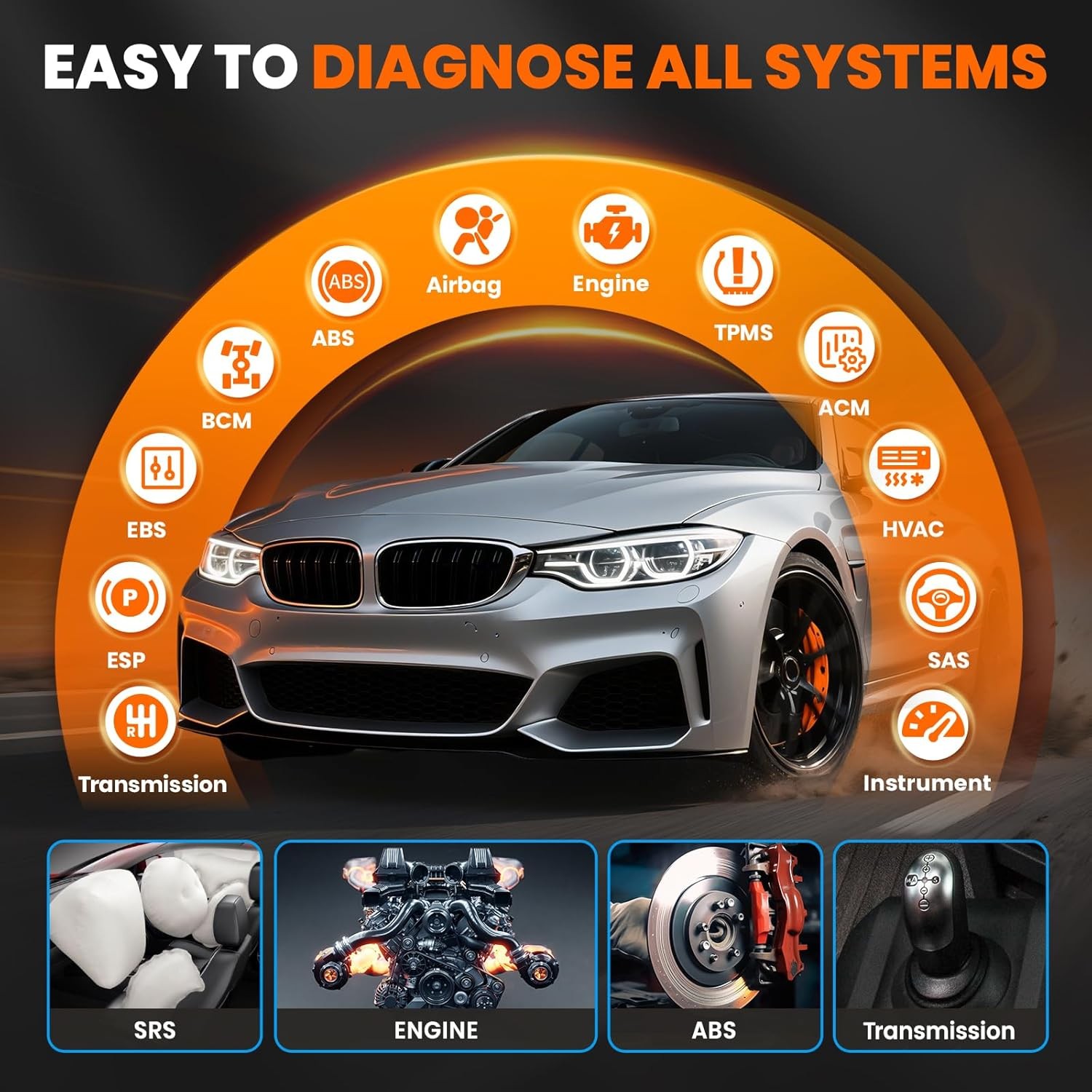 ANCEL FX6100 Bidirectional Scan Tool OBD2 Scanner Car Diagnostic ABS DPF Reset