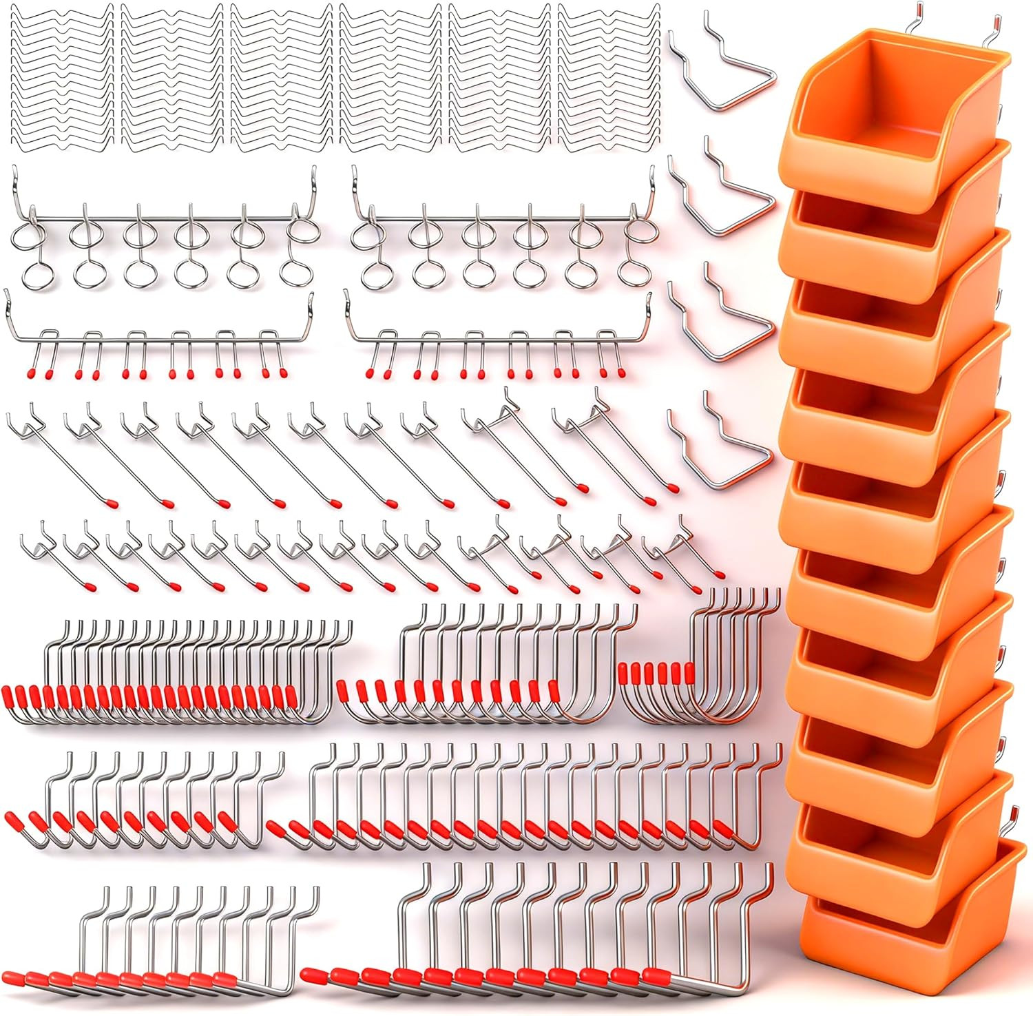 238 PCS Pegboard Hooks Assortment Kit – 16 Types Heavy Duty Pegboard Accessories