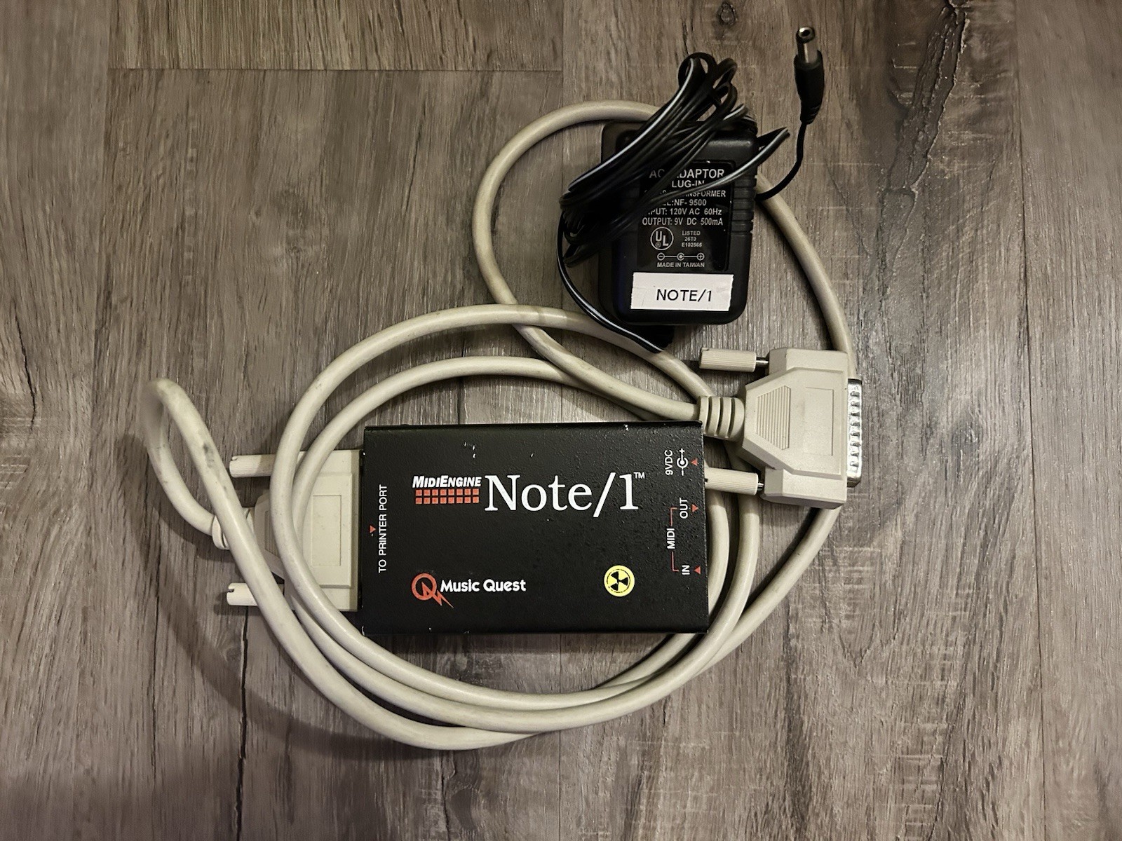 Music Quest Note/1+ Parallel Port MIDI Interface – Vintage PC MIDI – Complete