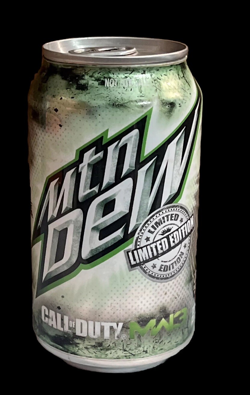 RARA Mtn Mountain Dew Game Fuel Call Of Duty MW3 Soda Can Bottom Open HTF 2011