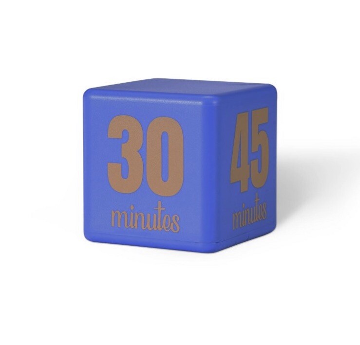 Productivity Cube Timer for Time Mgmt Pomodoro Battery Operated Blue NWOT/Box
