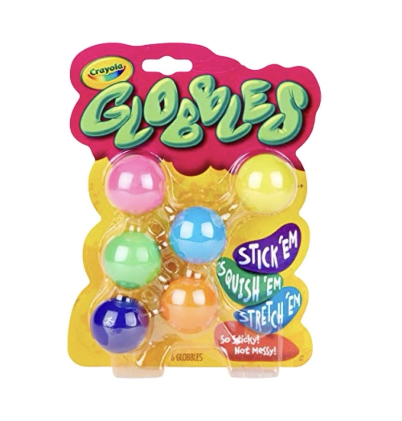Globbles Fidget Toy 6 Count Crayola Easter Essential Basket Stuffer Sticky Ball