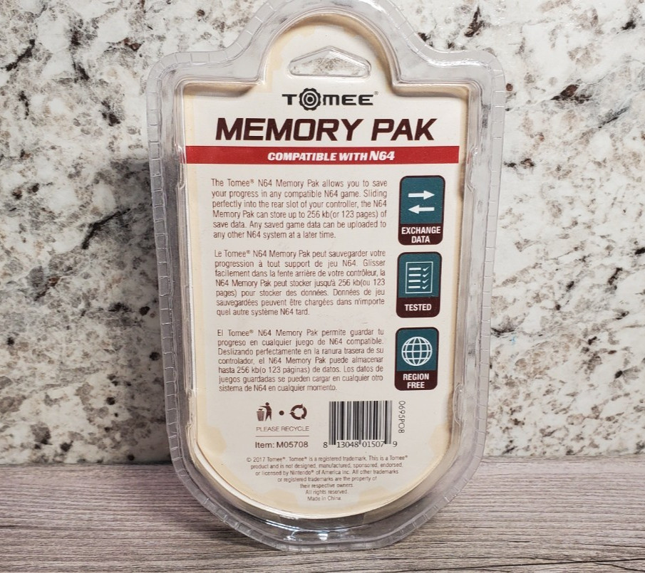 Tomee M05708 Memory Card for Nintendo 64 N64 256K NEW (Controller Pak)