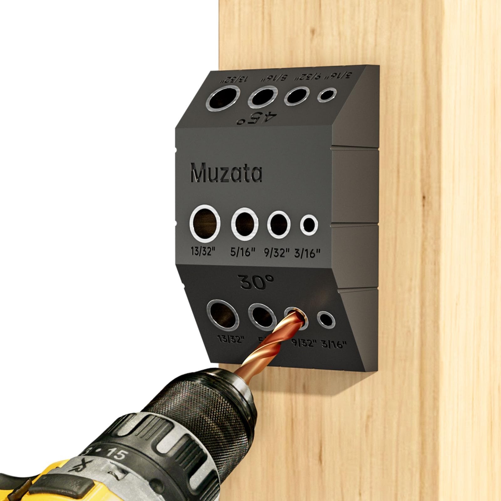 Muzata Upgraded Multi Angle Cable Railing Drill Guide Jig 30 45 90 Degree Por...