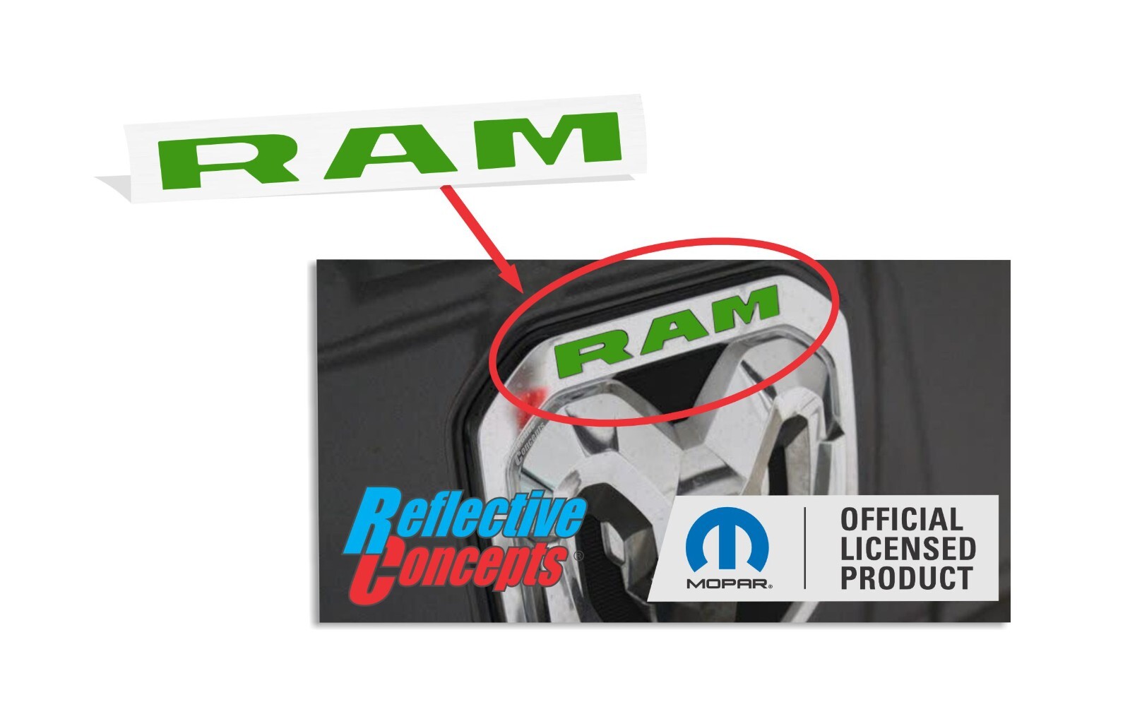 RAM Rear Medallion Lettering Inlay Decal - 2019-2024 Ram