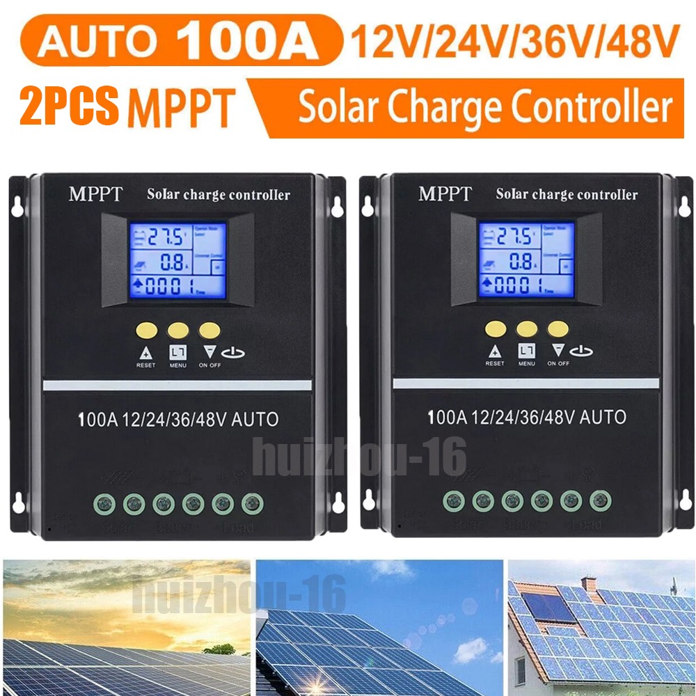 2PC 4000W 100A MPPT Solar Charge Controller 12V 24V 36V 48V Battery PV Regulator