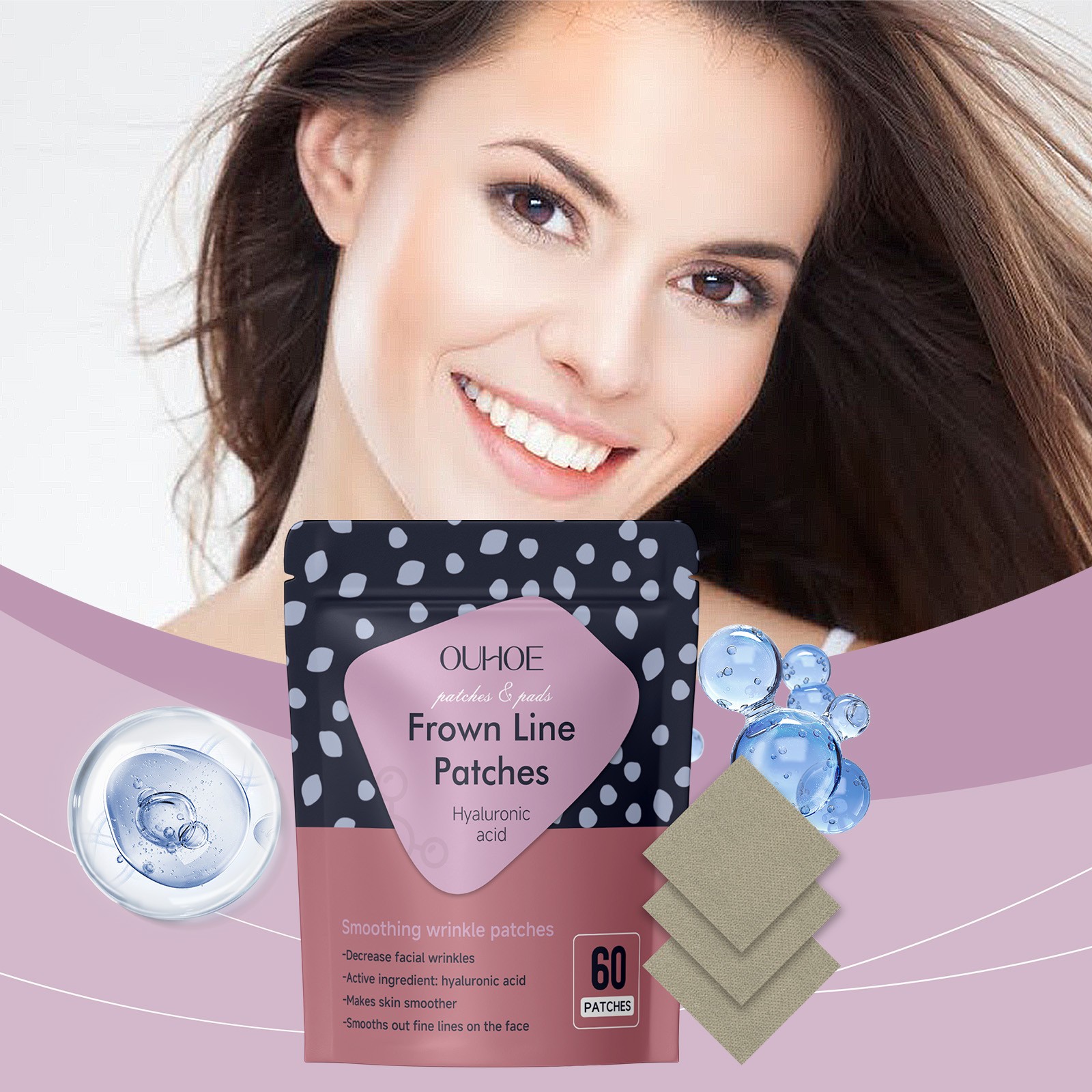 Smoothing Wrinkle Patches for Forehead Eye Smile Line,Hydrating Anti-Wrinkle Pad