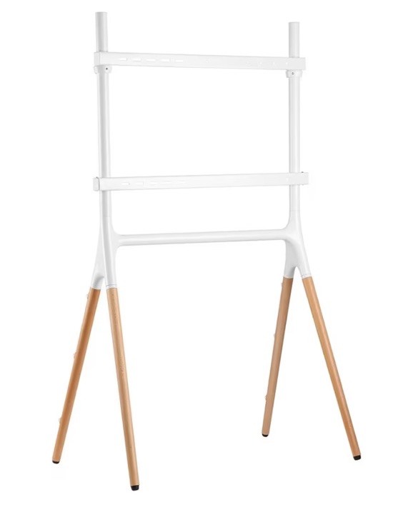 POUT EYES16 Quadpod Easel TV Stand Height Adjustable 49-70" 88lbs White/Walnut