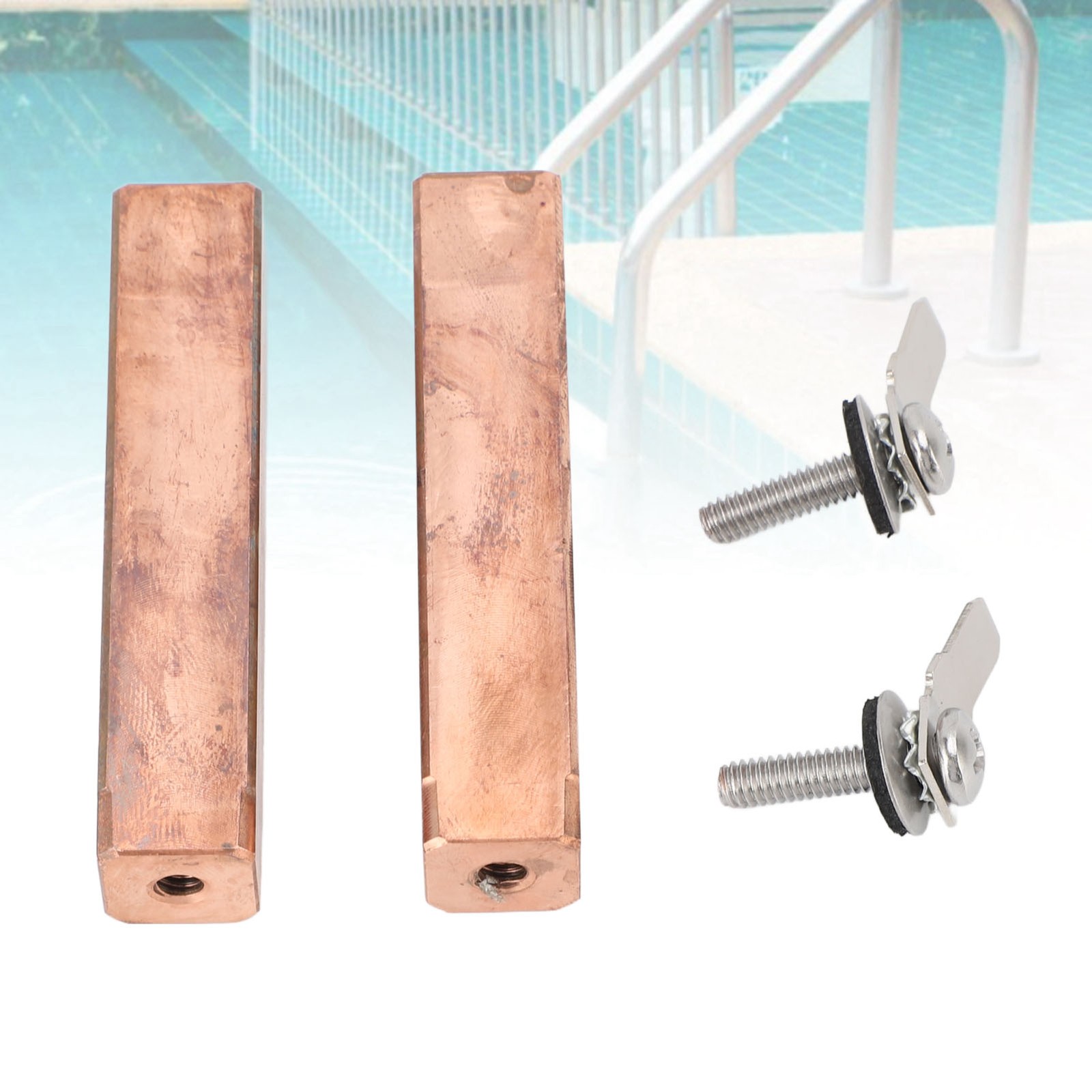 2 Sets Efficient Swimming Pool Copper Electrodes Replacement For