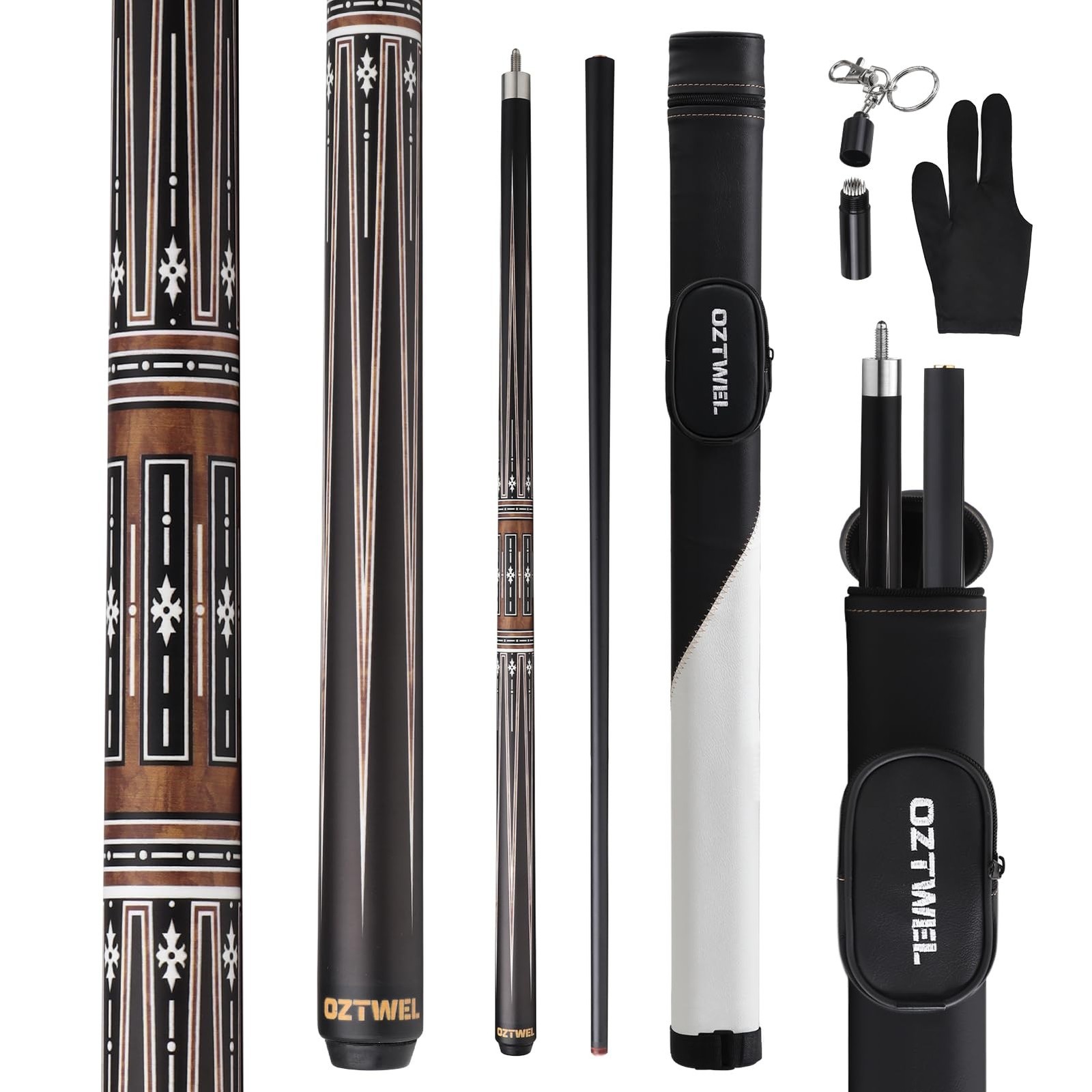 Pool Cue Stick with Case, 12.8mm Glass Fiber Pool Cue Stick, Pool Cue Kit, 58...